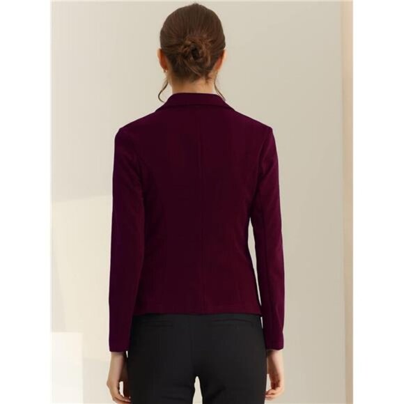 Women's Blazer Stretch Jacket Suit Plum - Picture 4 of 5